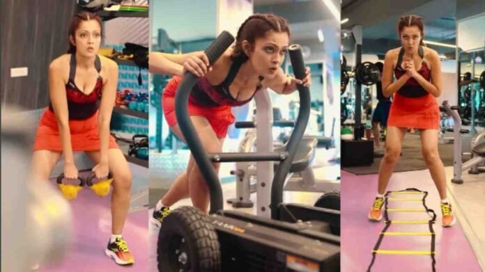 Sheena Chohan, workout video, mid-week motivation, intense workout, Bollywood fitness, celebrity fitness routine, high-intensity training, rope training, jump squats, karate champion, strength training,