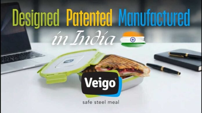 Veigo lunchbox, stainless steel lunchbox India, innovative kitchen products, food storage solutions, patented lunchbox
