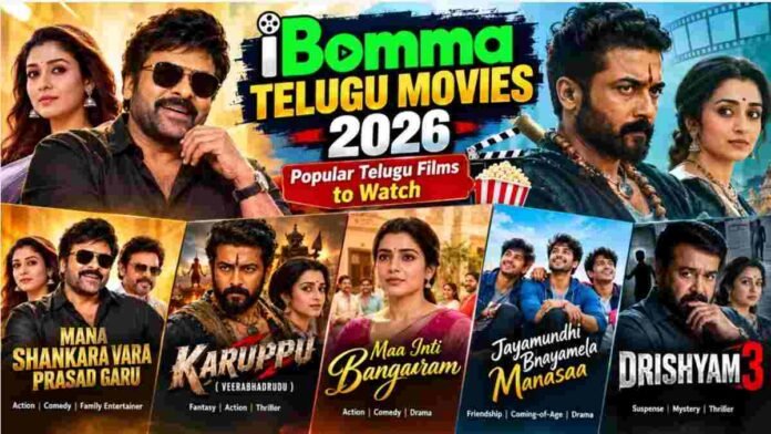 iBomma Telugu Movies 2026 featuring popular Telugu films, cinema highlights and movie updates